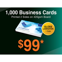 1,000 x Business Cards - 420gsm - Gloss Lamination 1 side