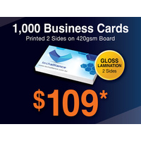 1,000 x Business Cards - 420gsm - Gloss Lamination 2 sides