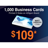 1,000 x Business Cards - 420gsm - Matt Lamination 1 side
