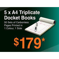 5 x A4 Triplicate Docket Books