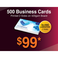 500 x Business Cards - 420gsm - Gloss Lamination 2 sides